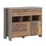 FORTE Clif Kommode mit 2 Türen und 1 Schublade, Holzwerkstoff, Old – Wood Vintage/ Betonoptik Dunkelgrau, 41,6 x 106,7 x 86,3 cm