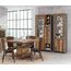 FORTE Clif Vitrine mit 1 Tür unf 1 Glastür, Holzwerkstoff, Old – Wood Vintage/ Betonoptik Dunkelgrau, 91,7 x 204,9 x 41,6 cm