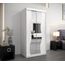 KRYSPOL Schwebetürenschrank Madryt 100 cm mit Spiegel Kleiderschrank mit Kleiderstange und Einlegeboden Schlafzimmer- Wohnzimmerschrank Schiebetüren Modern Design (Weiß)