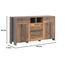 FORTE Clif Kommode mit 3 Türen und 2 Schubladen, Holzwerkstoff, Old – Wood Vintage/ Betonoptik Dunkelgrau, 156,4 x 86,3 x 41,6 cm