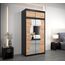 KRYSPOL Schwebetürenschrank Madryt 120 cm mit Spiegel Kleiderschrank mit Kleiderstange und Einlegeboden Schlafzimmer- Wohnzimmerschrank Schiebetüren (Schwarz + Artisan Eiche mit Erweiterung)