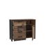 FORTE Clif Kommode mit 1 Tür und 4 Schubladen, Holzwerkstoff, Old – Wood Vintage/ Betonoptik Dunkelgrau, 106,7 x 86,3 x 41,6 cm