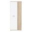 FORTE NET106 Schrank 70, Schuhschrank, Garderobenschrank, Abstellraum, Drehtürenschrank, 2-türig mit Einlegeböden, Weiß mit Holzdekor: Sonoma Eiche, 69 cm breit x 179 cm hoch x 35 cm tief