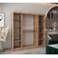 KRYSPOL Schwebetürenschrank Madryt 200 cm mit Spiegel Kleiderschrank mit Kleiderstange und Einlegeboden Schlafzimmer- Wohnzimmerschrank Schiebetüren Modern Design (Artisan Eiche + Weiß)