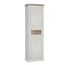 FORTE DURO Schrank 60 65, Kleiderschran klein Flurschrank schmal Garderobenschrank Landhausstil Drehtürenschrank, Holz dekor: Pinie Weiß / Eiche Antik, 61 cm breit x 199 cm hoch x 35 cm tief