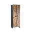 FORTE CLIF Schrank 65 70, Kleiderschrank klein Flurschrank schmal Garderobenschrank Industrial Holzdekor: Old – Wood Vintage / Betonoptik Dunkelgrau, 67 cm breit x 201.5 cm hoch x 42 cm tief