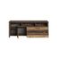 FORTE Clif TV-Unterschrank mit 1 Tür und 2 Schubladen, Holzwerkstoff, Old – Wood Vintage/ Betonoptik Dunkelgrau, 161 x 63,9 x 41,6 cm