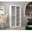 KRYSPOL Schwebetürenschrank Madryt 100 cm mit Spiegel Kleiderschrank mit Kleiderstange und Einlegeboden Schlafzimmer- Wohnzimmerschrank Schiebetüren Modern Design (Weiß)