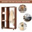 HOMCOM Kleiderschrank auf Rollen, Mobile Garderobe, 1 Kleiderstange, 3 Regale, Garderobenschrank für Flur, Schlafzimmer, 80 x 40 x 128 cm, Walnussbraun
