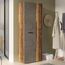 Forte NET106 Schrank 70 180, Mehrzweckschrank, Staubsaugerschrank, Abstellraum, Drehtürenschrank, 2-türig mit Einlegeböden, Beton-/Holzdekor Vintage Eiche, 68,7 cm breit x 181,1 cm hoch x 36,5 cm tief