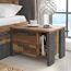 FORTE Clif Nachttisch mit 2 Schubladen, Holzwerkstoff, Old – Wood Vintage/ Betonoptik Dunkelgrau, 62 x 41,5 x 41,6 cm