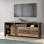 FORTE Clif TV-Unterschrank mit 1 Tür und 2 Schubladen, Holzwerkstoff, Old – Wood Vintage/ Betonoptik Dunkelgrau, 161 x 63,9 x 41,6 cm
