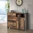 FORTE Clif Kommode mit 1 Tür und 4 Schubladen, Holzwerkstoff, Old – Wood Vintage/ Betonoptik Dunkelgrau, 106,7 x 86,3 x 41,6 cm
