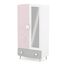 Kleiderschrank Sternschnuppe 2-TRG rosa weiß B 95 cm H 187 cm MDF Holz Mädchen Kinder Jugendzimmer Spiegel MDF Drehtüren Wäscheschrank