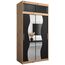KRYSPOL Schwebetürenschrank Madryt 120 cm mit Spiegel Kleiderschrank mit Kleiderstange und Einlegeboden Schlafzimmer- Wohnzimmerschrank Schiebetüren (Artisan Eiche + Schwarz mit Erweiterung)