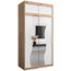 KRYSPOL Schwebetürenschrank Madryt 120 cm mit Spiegel Kleiderschrank mit Kleiderstange und Einlegeboden Schlafzimmer- Wohnzimmerschrank Schiebetüren (Artisan Eiche + Weiß mit Erweiterung)