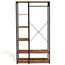 IDMarket - Ankleide Kleiderschrank Regale B. 90 cm HAWKINS dunkles Holz Industriedesign