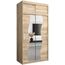 KRYSPOL Schwebetürenschrank Madryt 120 cm mit Spiegel Kleiderschrank mit Kleiderstange und Einlegeboden Schlafzimmer- Wohnzimmerschrank Schiebetüren Modern Design (Sonoma mit Erweiterung)