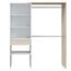 Habitdesign, offener Ankleideschrank mit 2 Kleiderstangen, 4 Einlegeböden und 1 Schublade – wandelbares offenes Schranksystem in Artik weiß und Eiche, Maße: 158 x 187 x 40 cm (B x H x T), Modell Dress