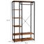 IDMarket - Ankleide Kleiderschrank Regale B. 90 cm HAWKINS dunkles Holz Industriedesign
