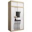 KRYSPOL Schwebetürenschrank Madryt 120 cm mit Spiegel Kleiderschrank mit Kleiderstange und Einlegeboden Schlafzimmer- Wohnzimmerschrank Schiebetüren Modern Design (Sonoma + Weiß mit Erweiterung)