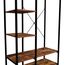 IDMarket - Ankleide Kleiderschrank Regale B. 90 cm HAWKINS dunkles Holz Industriedesign