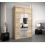 KRYSPOL Schwebetürenschrank Madryt 150 cm mit Spiegel Kleiderschrank mit Kleiderstange und Einlegeboden KRYSPOL Schlafzimmer- Wohnzimmerschrank Schiebetüren Modern Design (Sonoma mit Erweiterung)
