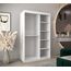 KRYSPOL Schwebetürenschrank Madryt 120 cm mit Spiegel Kleiderschrank mit Kleiderstange und Einlegeboden Schlafzimmer- Wohnzimmerschrank Schiebetüren Modern Design (Weiß)