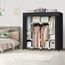 Tragbarer Schrank, LOKEME 160 cm Kleiderschrank zum Aufhängen von Kleidung mit 4 Aufhängestangen, 25 mm Stahlrohr-Kleideraufbewahrung, schnelle und einfache Montage, schwarze Abdeckung