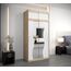 KRYSPOL Schwebetürenschrank Madryt 120 cm mit Spiegel Kleiderschrank mit Kleiderstange und Einlegeboden Schlafzimmer- Wohnzimmerschrank Schiebetüren Modern Design (Sonoma + Weiß mit Erweiterung)
