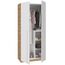 Habitdesig, Kinderschrank mit 3 Drehtüren – moderner Kleiderschrank für Kinder- oder Jugendzimmer in Arktisweiß und Eiche Nodi, viel Stauraum, Maße: 90 x 200 x 52 cm (B x H x T), Modell Noa