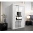 KRYSPOL Schwebetürenschrank Madryt 120 cm mit Spiegel Kleiderschrank mit Kleiderstange und Einlegeboden Schlafzimmer- Wohnzimmerschrank Schiebetüren Modern Design (Weiß)