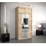 KRYSPOL Schwebetürenschrank Madryt 120 cm mit Spiegel Kleiderschrank mit Kleiderstange und Einlegeboden Schlafzimmer- Wohnzimmerschrank Schiebetüren Modern Design (Sonoma mit Erweiterung)