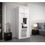 KRYSPOL Schwebetürenschrank Madryt 100 cm mit Spiegel Kleiderschrank mit Kleiderstange und Einlegeboden Schlafzimmer- Wohnzimmerschrank Schiebetüren Modern Design (Weiß mit Erweiterung)
