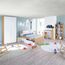 Habitdesig, Kinderschrank mit 3 Drehtüren – moderner Kleiderschrank für Kinder- oder Jugendzimmer in Arktisweiß und Eiche Nodi, viel Stauraum, Maße: 90 x 200 x 52 cm (B x H x T), Modell Noa