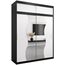 KRYSPOL Schwebetürenschrank Madryt 180 cm mit Spiegel Kleiderschrank mit Kleiderstange und Einlegeboden Schlafzimmer- Wohnzimmerschrank Schiebetüren Modern Design (Schwarz + Weiß mit Erweiterung)