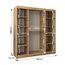 KRYSPOL Schwebetürenschrank Madryt 180 cm mit Spiegel Kleiderschrank mit Kleiderstange und Einlegeboden Schlafzimmer- Wohnzimmerschrank Schiebetüren Modern Design (Artisan Eiche + Schwarz)
