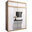 KRYSPOL Schwebetürenschrank Madryt 180 cm mit Spiegel Kleiderschrank mit Kleiderstange und Einlegeboden Schlafzimmer- Wohnzimmerschrank Schiebetüren (Artisan Eiche + Weiß mit Erweiterung)