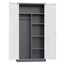 INTERGREAT Metall-Kleiderschrank, 180,3 cm hoch, Schlafzimmerschrank mit Schloss, Aufbewahrungsschrank mit verstellbaren Regalen und abnehmbaren Kleiderstangen (weiß)