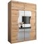 KRYSPOL Schwebetürenschrank Madryt 180 cm mit Spiegel Kleiderschrank mit Kleiderstange und Einlegeboden Schlafzimmer- Wohnzimmerschrank Schiebetüren Modern Design (Artisan Eiche mit Erweiterung)