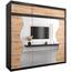 KRYSPOL Schwebetürenschrank Madryt 250 cm mit Spiegel Kleiderschrank mit Kleiderstange und Einlegeboden Schlafzimmer- Wohnzimmerschrank Schiebetüren (Schwarz + Artisan Eiche mit Erweiterung)