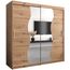 KRYSPOL Schwebetürenschrank Madryt 200 cm mit Spiegel Kleiderschrank mit Kleiderstange und Einlegeboden Schlafzimmer- Wohnzimmerschrank Schiebetüren Modern Design (Artisan Eiche)
