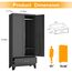 180.3 cm H Metal Armoire Wardrobe Closet, Adjustable Shelve, Clothes Metal Wardrobe Cabinet for Bedroom (1 Drawer, Black)