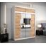 KRYSPOL Schwebetürenschrank Madryt 180 cm mit Spiegel Kleiderschrank mit Kleiderstange und Einlegeboden Schlafzimmer- Wohnzimmerschrank Schiebetüren (Weiß + Artisan Eiche mit Erweiterung)