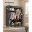 SONGMICS URDR301B02 Kleiderschrank, 165 cm, robust, tragbar, freistehend, Kleiderständer mit Abdeckung, 2 Kleiderstangen, 3 Ablagen, 4 Seitentaschen, Schwarz