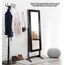 Greenco Free Standing Jewelry Organizer Armoire with Large Mirror and Led Lights, Lockable, Espresso