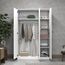 3 Türen Spiegelschrank für Schlafzimmer Schlafzimmer Möbel Robe mit 6 Staufächern, Kleiderstange, 115,4 x 50 x 180 cm (Weiß)