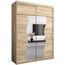 KRYSPOL Schwebetürenschrank Madryt 180 cm mit Spiegel Kleiderschrank mit Kleiderstange und Einlegeboden Schlafzimmer- Wohnzimmerschrank Schiebetüren Modern Design (Sonoma mit Erweiterung)