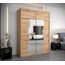 KRYSPOL Schwebetürenschrank Madryt 180 cm mit Spiegel Kleiderschrank mit Kleiderstange und Einlegeboden Schlafzimmer- Wohnzimmerschrank Schiebetüren Modern Design (Artisan Eiche mit Erweiterung)