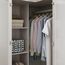MOUMON Eck-Kleiderschrank mit 2 Acryltüren, Kleiderschrank mit Kleiderstange, oberer Würfelaufbewahrung, Schrank für Schlafzimmer, Holzmaserung (41 cm B x 50 cm T x 210 cm H)